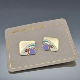Laurel Burch Abstract Enamel Post Earrings