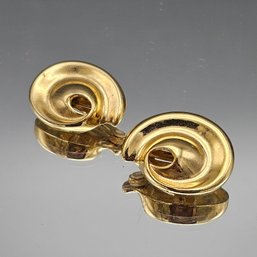 Vintage Givenchy Gold-Tone Swirl Clip-On Earrings