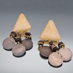 Boho Mixed Media Geometric Dangle Earrings