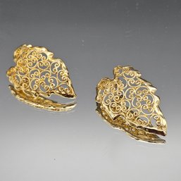 Gold-Tone Filigree Statement Earrings