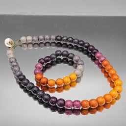 Protasis Athens Handcrafted Stone Bead Necklace And Bracelet Set