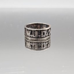 925 Sterling Silver WWJD Religious Band Ring - Size 8