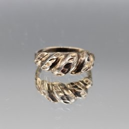 925 Sterling Silver Textured Statement Ring - Size 6.5