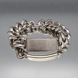 Speidel USA Chunky Curb Chain ID Bracelet 8 Silver Tone