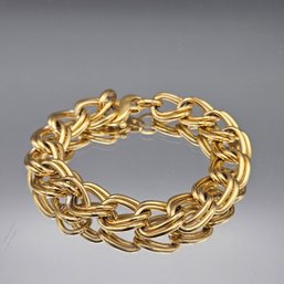 OTC Italy 18K Gold Electroplate Chunky Link Bracelet 7.5'