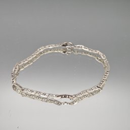 7' Sterling Silver 925 Italian Mariner Link Bracelet .06 Ozt