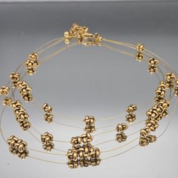 Chico's Antiqued Gold-Tone 4-Strand Illusion Knot Necklace