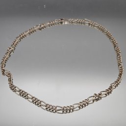 18.5' Silver-Tone Triple Figaro Link Chain Necklace With Lobster Clasp