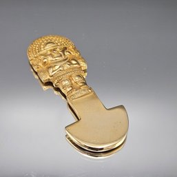 Gold-Plated Peruvian Tumi Figural Paper Clip - Made In Peru