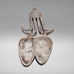 Handcrafted Silver-Tone Fork & Spoon Squid Pendant