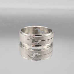 Gecko Cutout Brushed Metal Band - Size 12.5