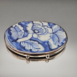 Antique Chinese Blue & White Porcelain Shard Pendant