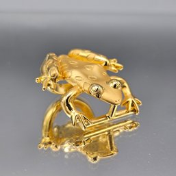 JJ Gold Tone Spotted Frog Scarf Clip Slider