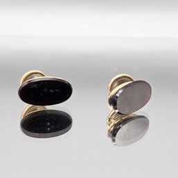 Gold Tone & Faux Tortoiseshell Oval Cufflinks Men's