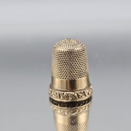 Gold Tone Ornate Sewing Thimble