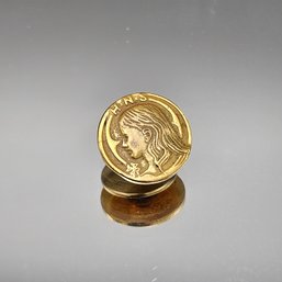 HNS Girl Portrait Lapel Pin Screw Back H.S.