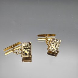 Elks Lodge Don Quixote Book Cufflinks
