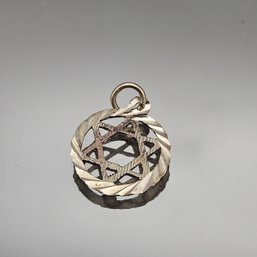 925 Sterling Silver Star Of David Diamond-Cut Pendant Charm