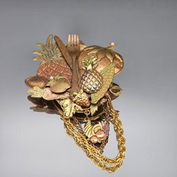 Mixed Metal 'Harvest Feast' Statement Brooch