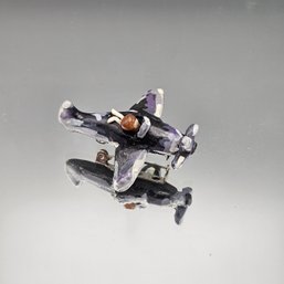 Hand-Painted Airplane Brooch  Small Propeller Plane