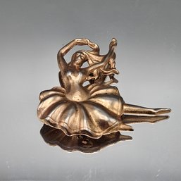 Vintage Gold-Tone Ballerina Dancer Brooch
