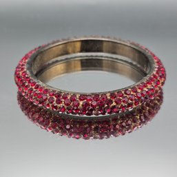 Red Rhinestone Pave Bangle Bracelet