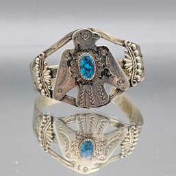 Thunderbird Cuff Bracelet Nickel Silver Bell Trading Post Hallmark 2.25'