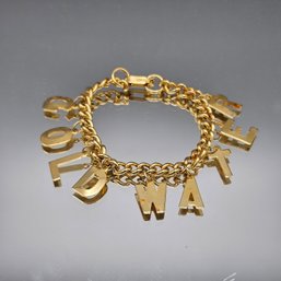 Gold Tone GOLDWATER Letter Charm Bracelet 1960s Political Memorabilia Oleet