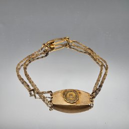 Pontiac Supreme Collegium Ursini Gold Tone ID Bracelet 7'