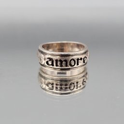 Sterling Silver Amore Band Ring Size 6