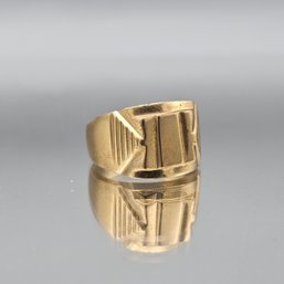 Intricate Scroll Signet Ring - Size 11 - Marked 18K 750 - FAUX / Costume