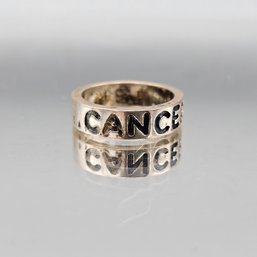 Sterling Silver Cancer Zodiac Band Ring 925 Size 9