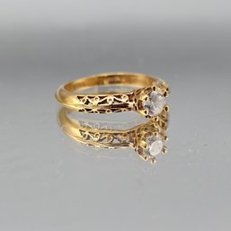 SETA Filigree Solitaire Ring, Gold Tone, Size 10