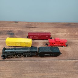 American Flyer Engine And 3 Other Train Cars