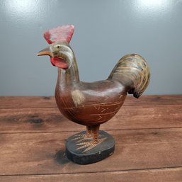 17' Wooden Folk Art Chicken Or Rooster