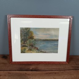 Artwork Water's Edge 15.75 X 12.75 Inches Framed Landscape Watercolor Painting
