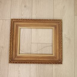 Picture Frame Golden Wooden Hanging Wire Rectangle