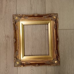 Baroque Picture Frame Italy Gold Brown Ornate Wooden Accent