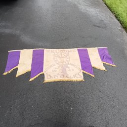 BPO Elks Banner Welcome National Convention 1941 Purple Beige Fringed Edges