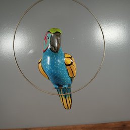 Hanging Parrot Tropical Bird Ceramic With Stand Made In Mexico Vibrant Colors - Sergio Bustamante Style