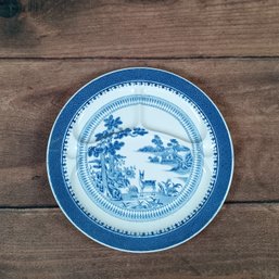 Royal Bavaria Divided Plate 10 Inch Blue White Transferware Vintage Deer Landscape Motif