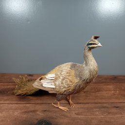 Straw Peacock Figure Made From Dried Plants
