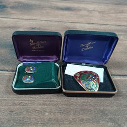 Celtic Brooch And Clip Earrings Set* Tribal *