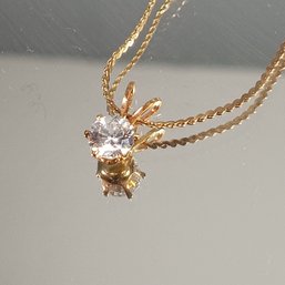Gold Tone Cubic Zirconia Necklace
