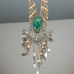 South Western Artisanal Style Necklace With Green Stone