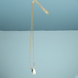 Gold Tone Necklace With Star Of David & A Chai