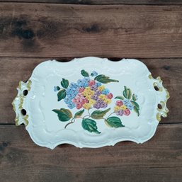Vintage Italian Ceramic Tray/ Plate Hand Made/ Hand Painted Art Pottery 13x19