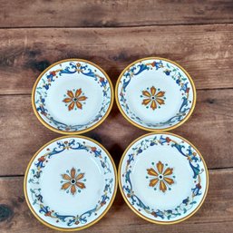 4 Grazia Deruta For Williams Sonoma Floral Soup Bowl 8.75in