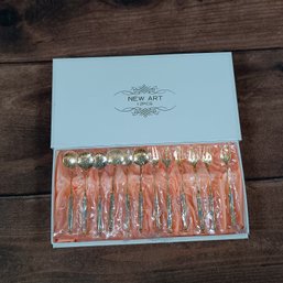 12 Piece New Art Gold Tine Spoons And Fork Set
