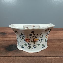 Floral French Faience Bouquetire / Pique Fleurs / Tulip Vase